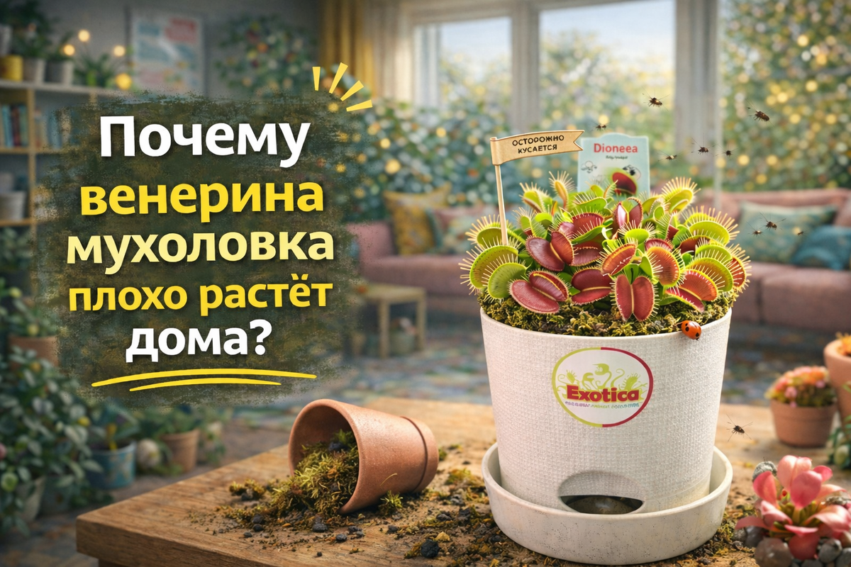 Почему венерина мухоловка не чувствует себя хорошо в доме?