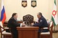 В Магасе состоялась рабочая встреча Махмуд-Али Калиматова с заместителем министра обороны России, генералом армии Юнус-Беком Евкуровым