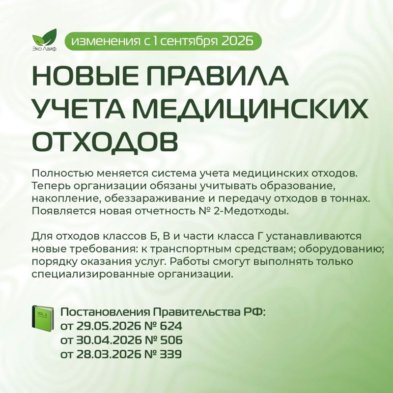 С 1 сентября 2026 года вступает в силу масштабный пакет изменений экологического законодательства С 1 сентября 2026 года вступает в силу масштабный пакет изменений экологического законодательства