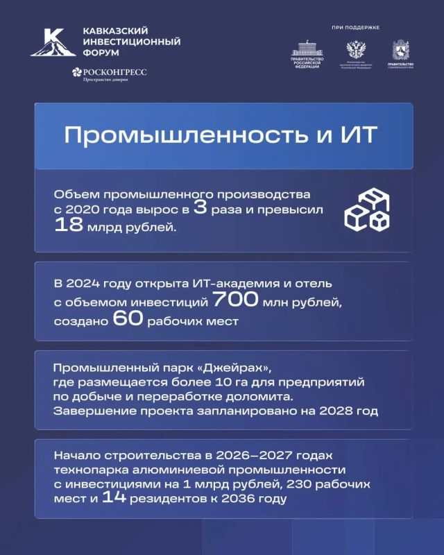 На Кавказском инвестиционном форуме – 2026 Глава Республики Ингушетия Махмуд-Али Калиматов лично представил инвестиционный потенциал региона, рассказал о ключевых направлениях развития и перспективных проектах, которые уже... На Кавказском инвестиционном форуме – 2026 Глава Республики Ингушетия Махмуд-Али Калиматов лично представил инвестиционный потенциал региона, рассказал о ключевых направлениях развития и перспективных проектах, которые уже...