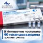 В Ингушетию поступило 40 тысяч доз вакцины «Совигрипп» для проведения сезонной вакцинации населения против гриппа