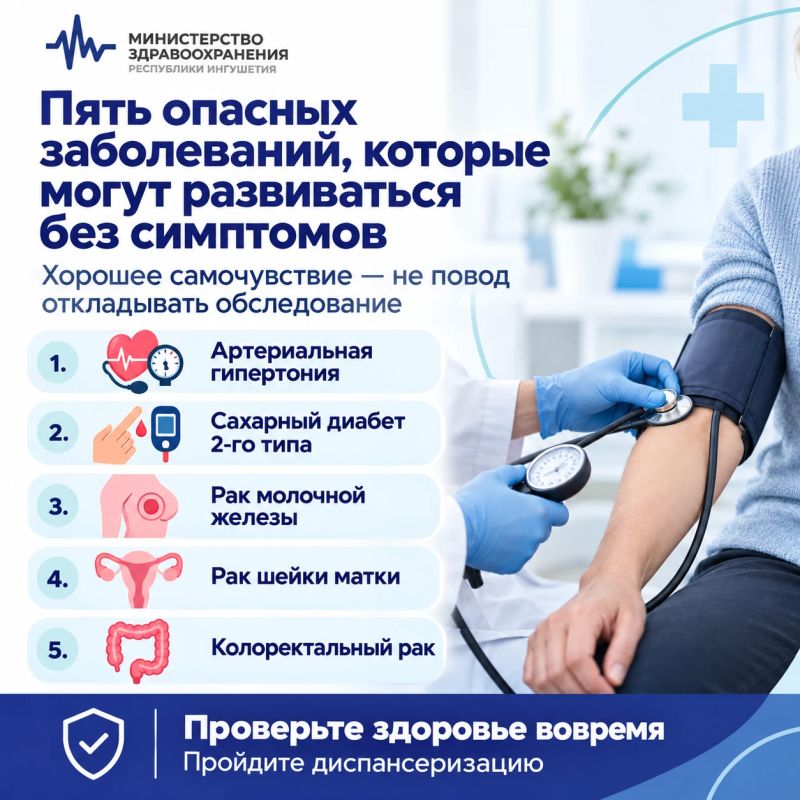 Пять опасных заболеваний, которые могут развиваться без симптомов