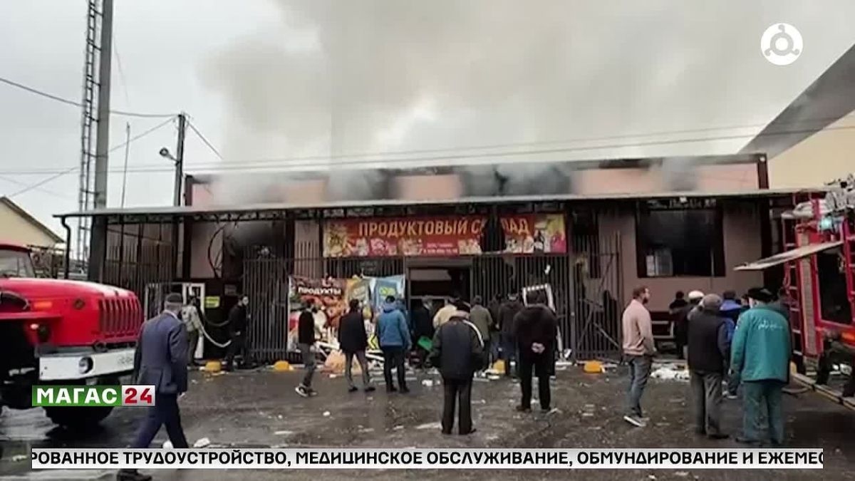 В Плиево Ингушетии ликвидировали крупный пожар в магазине